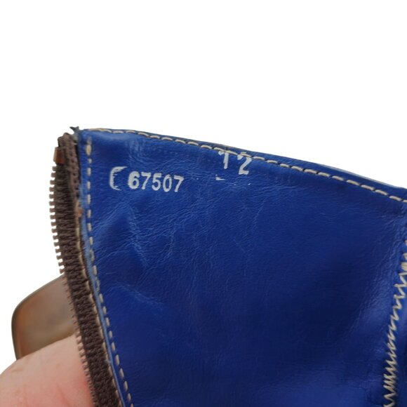 Mark Nason Italy Boots Dragon Mens 12 Distressed Brown Leather Rock Lives Zipper - Picture 12 of 14